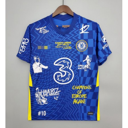 Billiga Fotbollströjor Chelsea Graffiti Hemma tröja 2021/22 Kortärmad